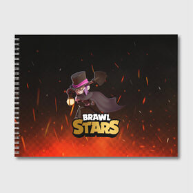 Альбом для рисования с принтом Brawl stars Mortis Мортис в Курске, 100% бумага
 | матовая бумага, плотность 200 мг. | brawl | brawl stars | brawlstars | brawl_stars | jessie | mortis | бравл | бравлстарс | мортис