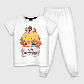 Детская пижама хлопок с принтом Зеницу Агацума в Курске, 100% хлопок |  брюки и футболка прямого кроя, без карманов, на брюках мягкая резинка на поясе и по низу штанин
 | аниме | зеницу агацума | клинок рассекающий демонов
