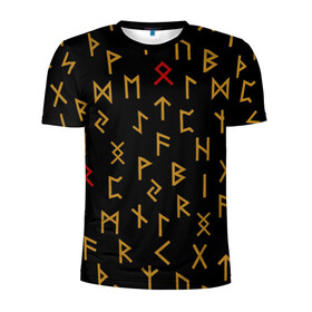 Мужская футболка 3D спортивная с принтом Руны в Курске, 100% полиэстер с улучшенными характеристиками | приталенный силуэт, круглая горловина, широкие плечи, сужается к линии бедра | rune | runes | кельтика | кельтские руны | одал | одаль | письмена | письменность | руна | рунический | рунные | рунный | руны | символы | славянские | славянские руны