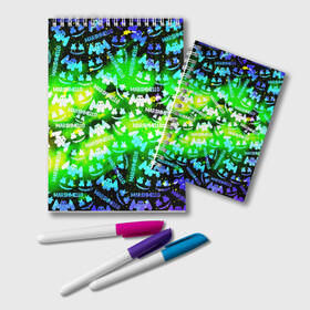 Блокнот MARSMELLO: в Курске, 100% бумага | 48 листов, плотность листов — 60 г/м2, плотность картонной обложки — 250 г/м2. Листы скреплены удобной пружинной спиралью. Цвет линий — светло-серый
 | christopher comstock | dj | fortnite | game | gamer | marshmello | music | диджей | игры | клубная музыка | клубняк | крис комсток | маршмеллоу | музыка | фортнайт