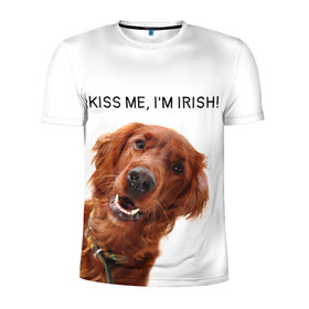 Мужская футболка 3D спортивная с принтом Ирландский сеттер в Курске, 100% полиэстер с улучшенными характеристиками | приталенный силуэт, круглая горловина, широкие плечи, сужается к линии бедра | irish | kiss me | kiss me im irish | ирландец | ирландия | ирландский | ирландский сеттер | красный сеттер | поцелуй меня я ирландец | рыжий сеттер | сеттер