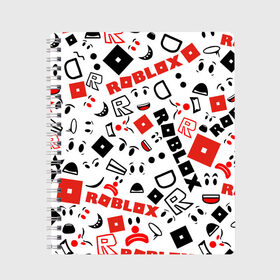 Тетрадь с принтом ROBLOX в Курске, 100% бумага | 48 листов, плотность листов — 60 г/м2, плотность картонной обложки — 250 г/м2. Листы скреплены сбоку удобной пружинной спиралью. Уголки страниц и обложки скругленные. Цвет линий — светло-серый
 | Тематика изображения на принте: roblox | roblox games. | игра роблокс | роблокс | робукс