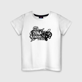 Детская футболка хлопок с принтом Enduro в Курске, 100% хлопок | круглый вырез горловины, полуприлегающий силуэт, длина до линии бедер | Тематика изображения на принте: enduro | ktm | moto | motocycle | sportmotorcycle | ктм | мото | мотоспорт