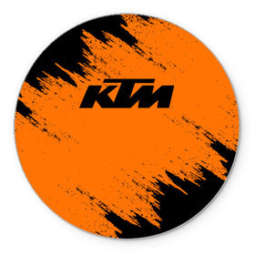 Коврик для мышки круглый с принтом KTM в Курске, резина и полиэстер | круглая форма, изображение наносится на всю лицевую часть | enduro | ktm | moto | motocycle | sportmotorcycle | ктм | мото | мотоспорт