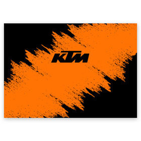 Поздравительная открытка с принтом KTM в Курске, 100% бумага | плотность бумаги 280 г/м2, матовая, на обратной стороне линовка и место для марки
 | Тематика изображения на принте: enduro | ktm | moto | motocycle | sportmotorcycle | ктм | мото | мотоспорт