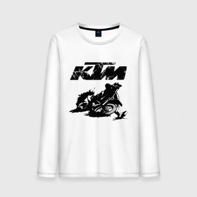 Мужской лонгслив хлопок с принтом KTM в Курске, 100% хлопок |  | enduro | ktm | moto | motocycle | sportmotorcycle | ктм | мото | мотоспорт