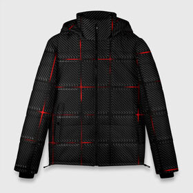 Мужская зимняя куртка 3D с принтом 3D Плиты Red & Black в Курске, верх — 100% полиэстер; подкладка — 100% полиэстер; утеплитель — 100% полиэстер | длина ниже бедра, свободный силуэт Оверсайз. Есть воротник-стойка, отстегивающийся капюшон и ветрозащитная планка. 

Боковые карманы с листочкой на кнопках и внутренний карман на молнии. | 3d | 3д | 3д полосы | led | led подсветка | красночерный | красный | полосы | свет | свечение | текстуры | черно красный | черный
