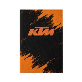 Обложка для паспорта матовая кожа с принтом KTM в Курске, натуральная матовая кожа | размер 19,3 х 13,7 см; прозрачные пластиковые крепления | enduro | ktm | moto | moto sport | motocycle | sportmotorcycle | ктм | мото | мото спорт | мотоспорт | спорт мото