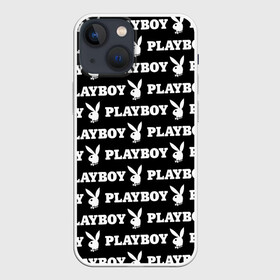 Чехол для iPhone 13 mini с принтом PLAYBOY PATTERN | ПЛЕЙБОЙ ПАТТЕРН (Z) в Курске,  |  | Тематика изображения на принте: brand | brazzers | fake taxi | faketaxi | hub | mode | playboy | бразерс | бренд | мода | фейк такси