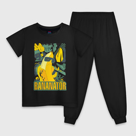 Детская пижама хлопок с принтом BANANATOR в Курске, 100% хлопок |  брюки и футболка прямого кроя, без карманов, на брюках мягкая резинка на поясе и по низу штанин
 | банан | босс | дизайн | еда | желтый | подарок | стиль | терминатор