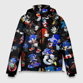 Мужская зимняя куртка 3D с принтом Sonic паттерн в Курске, верх — 100% полиэстер; подкладка — 100% полиэстер; утеплитель — 100% полиэстер | длина ниже бедра, свободный силуэт Оверсайз. Есть воротник-стойка, отстегивающийся капюшон и ветрозащитная планка. 

Боковые карманы с листочкой на кнопках и внутренний карман на молнии. | amy rose | blaze the cat | hedgehog | sega | silver | sonic | доктор эггман | ёж соник | ехидна наклз | кошка блейз | метал соник | сега | сильвер | соник