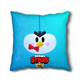 Подушка 3D с принтом Brawl Stars Penguin в Курске, наволочка – 100% полиэстер, наполнитель – холлофайбер (легкий наполнитель, не вызывает аллергию). | состоит из подушки и наволочки. Наволочка на молнии, легко снимается для стирки | penguin | pengvin | pingvin | пенгвин | пингвин