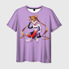 Мужская футболка 3D с принтом Cool Girl в Курске, 100% полиэфир | прямой крой, круглый вырез горловины, длина до линии бедер | anime | japan | manga | sailor moon | аниме | девочка | девушка | луна | лунная призма | манга | сейлор мун | сэйлор мун | япония