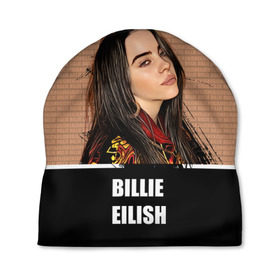 Шапка 3D с принтом Billie Eilish в Курске, 100% полиэстер | универсальный размер, печать по всей поверхности изделия | billie eilish | билли айлиш | музыка