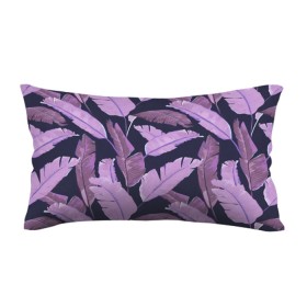 Подушка 3D антистресс с принтом Tropical leaves 4 purple в Курске, наволочка — 100% полиэстер, наполнитель — вспененный полистирол | состоит из подушки и наволочки на молнии | leaves | palms. тропические | tropical | листья | пальмы