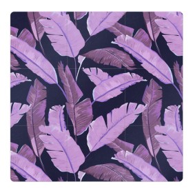 Магнитный плакат 3Х3 с принтом Tropical leaves 4 purple в Курске, Полимерный материал с магнитным слоем | 9 деталей размером 9*9 см | leaves | palms. тропические | tropical | листья | пальмы