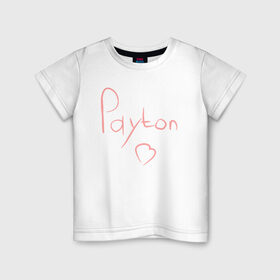 Детская футболка хлопок с принтом PAYTON MOORMEIER в Курске, 100% хлопок | круглый вырез горловины, полуприлегающий силуэт, длина до линии бедер | payton moormeier | payton moormeier love | пейтон моормиер. | пейтон тик ток
