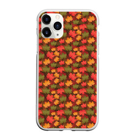 Чехол для iPhone 11 Pro матовый с принтом Maple leaves в Курске, Силикон |  | leaves | maple | клён | кленовые | листопад | листья