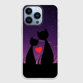 Чехол для iPhone 13 Pro с принтом КОТИКИ | ЛЮБОВЬ в Курске,  |  | cat | cats | love | space | космос | кот | коты | любовь | пара