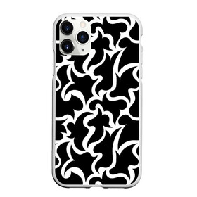 Чехол для iPhone 11 Pro матовый с принтом Чёрно-белая мозаика в Курске, Силикон |  | абстракция | белый | бесшовный | декоративный | дублировать | мозаика | орнамент | пазл | повторять | пятна | узор | чёрный
