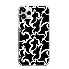 Чехол для iPhone 11 Pro Max матовый с принтом Чёрно-белая мозаика в Курске, Силикон |  | абстракция | белый | бесшовный | декоративный | дублировать | мозаика | орнамент | пазл | повторять | пятна | узор | чёрный
