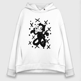 Женское худи Oversize хлопок с принтом Felix The Cat в Курске, френч-терри — 70% хлопок, 30% полиэстер. Мягкий теплый начес внутри —100% хлопок | боковые карманы, эластичные манжеты и нижняя кромка, капюшон на магнитной кнопке | Тематика изображения на принте: cat | felix | the | детские | женские | и | кот | кота | кошка | мужские | принт | с котами | с котом | с кошкой | с принтом | супер | супер кот | феликс | черная | черного кота | черной | черный