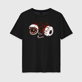 Женская футболка хлопок Oversize с принтом Terraria в Курске, 100% хлопок | свободный крой, круглый ворот, спущенный рукав, длина до линии бедер
 | brain of cthulhu | eater of worlds | eye of cthulhu | game | king slime | moon lord | queen bee | skeletron | terka | terra | terraria | the twin | twins | игры | майнкрафт | терария | терка | террария