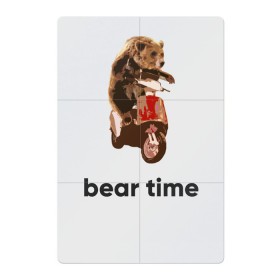 Магнитный плакат 2Х3 с принтом Bear time в Курске, Полимерный материал с магнитным слоем | 6 деталей размером 9*9 см | bear | bear time | bike | moto | motorbike | motorcycle | scooter | медведь | миша | мишка | мопед | мото | мотоцикл