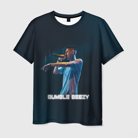 Мужская футболка 3D с принтом BUMBLE BEEZY в Курске, 100% полиэфир | прямой крой, круглый вырез горловины, длина до линии бедер | bamble | beezey | beezy | bumbl | bumble | бамбал | бамбл | бамблбизи | бизи | бумбл