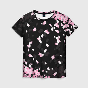 Женская футболка 3D с принтом САКУРА SAKURA в Курске, 100% полиэфир ( синтетическое хлопкоподобное полотно) | прямой крой, круглый вырез горловины, длина до линии бедер | chery | flowers | japan | sakura | вишня | растения | сакура | цветы | цветы сакуры | япония