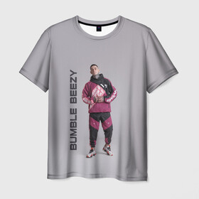 Мужская футболка 3D с принтом Bumble Beezy в Курске, 100% полиэфир | прямой крой, круглый вырез горловины, длина до линии бедер | bamble | beezey | beezy | bumbl | bumble | бамбал | бамбл | бамблбизи | бизи | бумбл