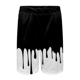 Детские спортивные шорты 3D с принтом Drop в Курске,  100% полиэстер
 | пояс оформлен широкой мягкой резинкой, ткань тянется
 | Тематика изображения на принте: белые | капля | черно белые | черные