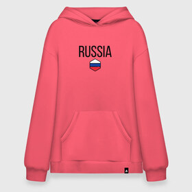 Худи SuperOversize хлопок с принтом Россия в Курске, 70% хлопок, 30% полиэстер, мягкий начес внутри | карман-кенгуру, эластичная резинка на манжетах и по нижней кромке, двухслойный капюшон
 | flag | great | russia | the | россия | русский | флаг | я