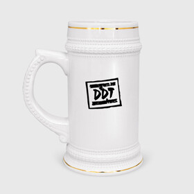 Кружка пивная с принтом ДДТ Лого | DDT Logo (Z) в Курске,  керамика (Материал выдерживает высокую температуру, стоит избегать резкого перепада температур) |  объем 630 мл | music | rock | ддт | музыка | рок | шевчук | юрий шевчук