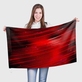 Флаг 3D с принтом Красный свет в Курске, 100% полиэстер | плотность ткани — 95 г/м2, размер — 67 х 109 см. Принт наносится с одной стороны | красночерный | красный | полосы | свет | свечение | текстуры | черно красный | черный