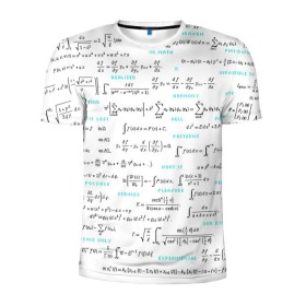 Мужская футболка 3D спортивная с принтом Математические формулы в Курске, 100% полиэстер с улучшенными характеристиками | приталенный силуэт, круглая горловина, широкие плечи, сужается к линии бедра | алгебра | вычисления | геометрия | дроби | интегралы | матан | математика | студентам | формулы | школа | шпаргалка