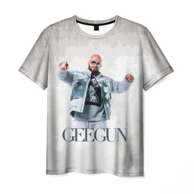 Мужская футболка 3D с принтом Джиган в Курске, 100% полиэфир | прямой крой, круглый вырез горловины, длина до линии бедер | geegun | rap | джиган | музыка | реп | репер | хип хоп
