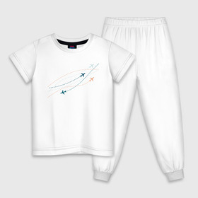 Детская пижама хлопок с принтом Flight track в Курске, 100% хлопок |  брюки и футболка прямого кроя, без карманов, на брюках мягкая резинка на поясе и по низу штанин
 | авиация | пилот | самолет | стюардесса