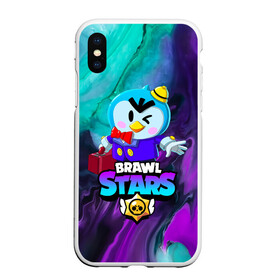 Чехол для iPhone XS Max матовый с принтом BRAWL STARS MR P в Курске, Силикон | Область печати: задняя сторона чехла, без боковых панелей | 8 bit | 8 бит | bibi | brawl stars | crow | el brown | leon | leon shark | max | mr.p | sally leon | shark | stars | virus | werewolf | акула | биби | вирус | ворон | леон | оборотень | пингвин