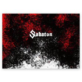 Поздравительная открытка с принтом SABATON в Курске, 100% бумага | плотность бумаги 280 г/м2, матовая, на обратной стороне линовка и место для марки
 | sabaton | skull | даниель муллбак | йоаким броден | крис рёланд | оскар монтелиус | пэр сундстрём | рикард сунден | сабатон | скелет | тоббе энглунд | томми юханссон | ханнес ван дал | черепа