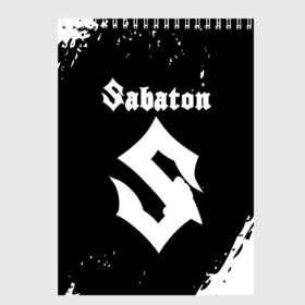 Скетчбук с принтом SABATON в Курске, 100% бумага
 | 48 листов, плотность листов — 100 г/м2, плотность картонной обложки — 250 г/м2. Листы скреплены сверху удобной пружинной спиралью | Тематика изображения на принте: sabaton | skull | даниель муллбак | йоаким броден | крис рёланд | оскар монтелиус | пэр сундстрём | рикард сунден | сабатон | скелет | тоббе энглунд | томми юханссон | ханнес ван дал | черепа