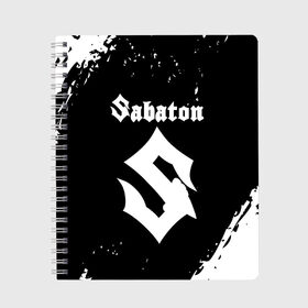 Тетрадь с принтом SABATON в Курске, 100% бумага | 48 листов, плотность листов — 60 г/м2, плотность картонной обложки — 250 г/м2. Листы скреплены сбоку удобной пружинной спиралью. Уголки страниц и обложки скругленные. Цвет линий — светло-серый
 | sabaton | skull | даниель муллбак | йоаким броден | крис рёланд | оскар монтелиус | пэр сундстрём | рикард сунден | сабатон | скелет | тоббе энглунд | томми юханссон | ханнес ван дал | черепа