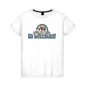 Женская футболка хлопок с принтом GO BULLDOGS в Курске, 100% хлопок | прямой крой, круглый вырез горловины, длина до линии бедер, слегка спущенное плечо | cw | go bulldogs | jughead | pop s | riverdale | vdgerir | ривердейл | сидаб