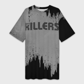 Платье-футболка 3D с принтом The Killers Logo | Киллерс (Z) в Курске,  |  | brandon flowers | david keuning | killers | альтернативный рок | брэндон флауэрс | дэйв кенинг | инди рок | постпанк ривайвл | хартленд рок