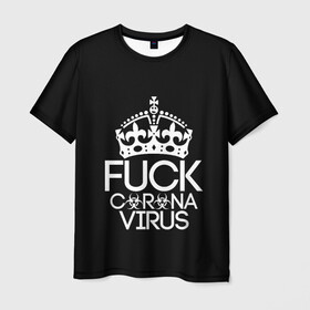 Мужская футболка 3D с принтом F*ck coronavirus в Курске, 100% полиэфир | прямой крой, круглый вырез горловины, длина до линии бедер | china | coronavirus | covid | ncov | virus | болезнь | вирус | карантин | китай | коронавирус | пандемия | эпидемия