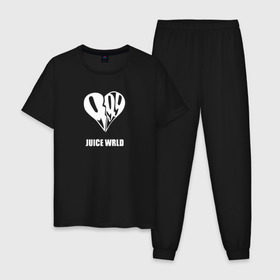 Мужская пижама хлопок с принтом JUICE WRLD. в Курске, 100% хлопок | брюки и футболка прямого кроя, без карманов, на брюках мягкая резинка на поясе и по низу штанин
 | Тематика изображения на принте: 