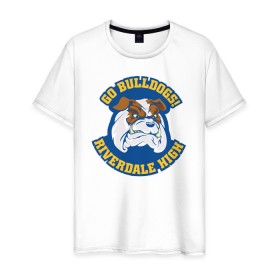 Мужская футболка хлопок с принтом GO BULLDOGS в Курске, 100% хлопок | прямой крой, круглый вырез горловины, длина до линии бедер, слегка спущенное плечо. | archie | betty cooper | cw | go bulldogs | jughead | pop s | riverdale | vdgerir | ривердейл | сидаб