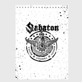 Скетчбук с принтом SABATON в Курске, 100% бумага
 | 48 листов, плотность листов — 100 г/м2, плотность картонной обложки — 250 г/м2. Листы скреплены сверху удобной пружинной спиралью | Тематика изображения на принте: sabaton | даниель муллбак | йоаким броден | крис рёланд | оскар монтелиус | пэр сундстрём | рикард сунден | сабатон | тоббе энглунд | томми юханссон | ханнес ван дал