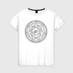 Женская футболка хлопок с принтом Supernatural Heptagram в Курске, 100% хлопок | прямой крой, круглый вырез горловины, длина до линии бедер, слегка спущенное плечо | supernatural | vdzabma | сверхъестественное