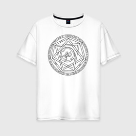 Женская футболка хлопок Oversize с принтом Supernatural Heptagram в Курске, 100% хлопок | свободный крой, круглый ворот, спущенный рукав, длина до линии бедер
 | supernatural | vdzabma | сверхъестественное